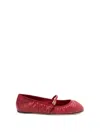 Dolce & Gabbana Nappa Leather Ballet Flats With Logo Buckle In Multicolor