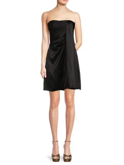 Dolce & Gabbana Women's Bandeau Silk Mini Dress In Black
