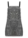 Dolce & Gabbana Mini Dress With Spaghetti Straps And Sequins In Silver