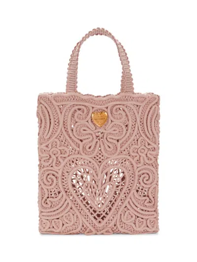 Dolce & Gabbana Women's Beatrice Embroidered Shoulder Bag In Pink