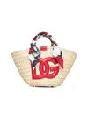 Dolce & Gabbana Women Beige Kendra Small Shopping Bag In Multi