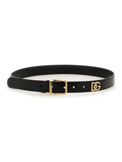 Dolce & Gabbana Women Belt With Logo In Black