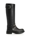 Dolce & Gabbana Calfskin Biker Boots In Black