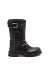 Dolce & Gabbana Buckle Lug Mid-calf Round Toe Boots In Black