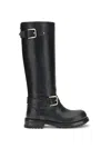 Dolce & Gabbana Buckle Lug Mid-calf Round Toe Boots In Black