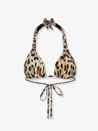 DOLCE & GABBANA DOLCE & GABBANA WOMEN BIKINI TOP WITH ANIMAL PRINT