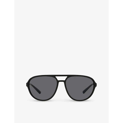 Dolce & Gabbana 0dg6150 Pilot-frame Nylon Sunglasses In Black