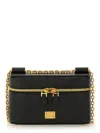 Dolce & Gabbana 'sicily Cube' Black Shoulder Bag With Logo Plaque On The Front And Double Zip In Black