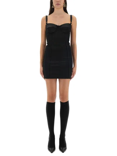 Dolce & Gabbana Mini Abito A Bustier In Black