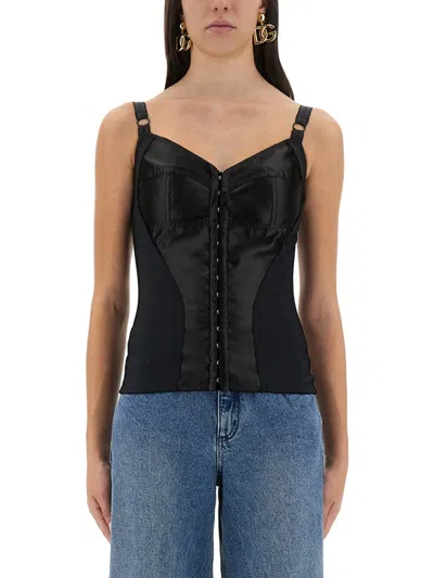DOLCE & GABBANA DOLCE & GABBANA WOMEN SATIN BUSTIER TOP
