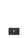 Dolce & Gabbana Women Black Calf Leather Logo Card Holder In Black