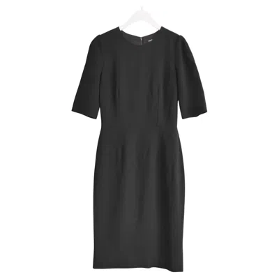 Pre-owned Dolce & Gabbana Women's Black Crepe Shift Dress, Size It40/uk8, New