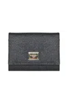 Dolce & Gabbana Women Black Dauphine Leather Wallet In Black