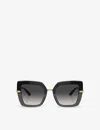 Dolce & Gabbana Womens Black Dg4373 Square-frame Acetate Sunglasses In Black