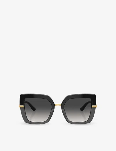 Dolce & Gabbana Women's Black Dg4373 Square-frame Acetate Sunglasses