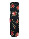 Dolce & Gabbana Women Black Dress With All-over Floral Print In Silk Woman In Multi