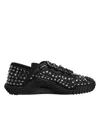 Dolce & Gabbana Women's Black Embellished Low Top Ns1 Sneakers Women's Shoes In Black