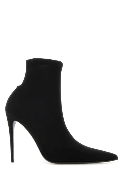 Dolce & Gabbana Women Black Fabric Ankle Boots