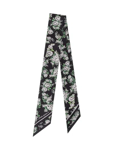 Dolce & Gabbana Black Floral Printed Bandana Scarf