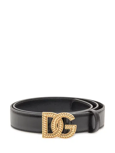 Dolce & Gabbana Women Black Gold Embellished Logo Belt, 30 Luxury Belts For Women Darveys