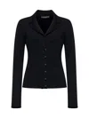 Dolce & Gabbana Women Black Knit Logo Jacket In Black