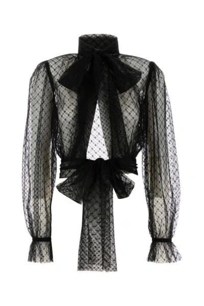 DOLCE & GABBANA DOLCE & GABBANA WOMEN BLACK LACE BLOUSE