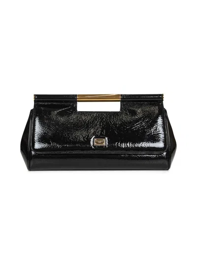Dolce & Gabbana Women Black Large Sicily Clutch Bag