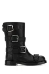 Dolce & Gabbana Black Leather Boots With Straps In Black