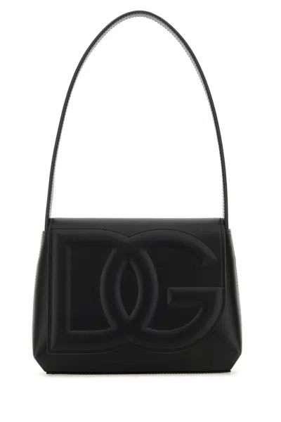 Dolce & Gabbana Women Black Leather Dg Logo Shoulder Bag