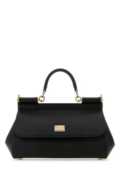 Dolce & Gabbana Women Black Leather Medium Sicily Handbag