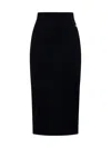 Dolce & Gabbana Midi Skirt In Powernet And Satin In Black