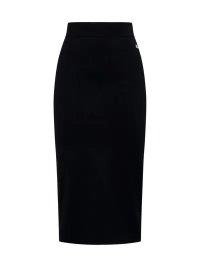 Dolce & Gabbana Women Black Logo Pencil Skirt