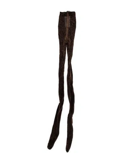 Pre-owned Dolce & Gabbana Women's Black Metallic Tights With Elastic Waist.