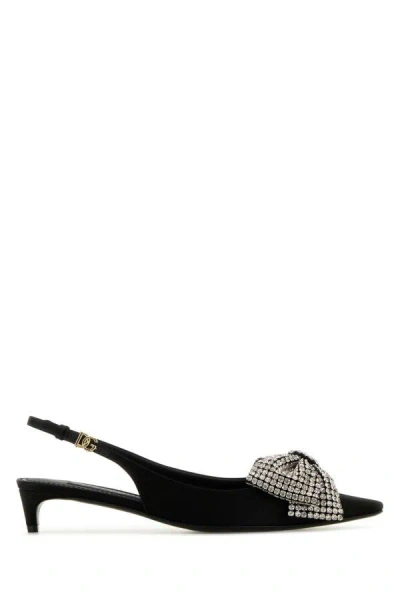 DOLCE & GABBANA DOLCE & GABBANA WOMEN BLACK SATIN PUMPS