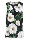 Dolce & Gabbana Gardenia Print Stretch Silk Charmeuse Sleeveless Top In Gardefnero