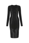 Dolce & Gabbana Lace Insert Viscose Blend Dress In Black