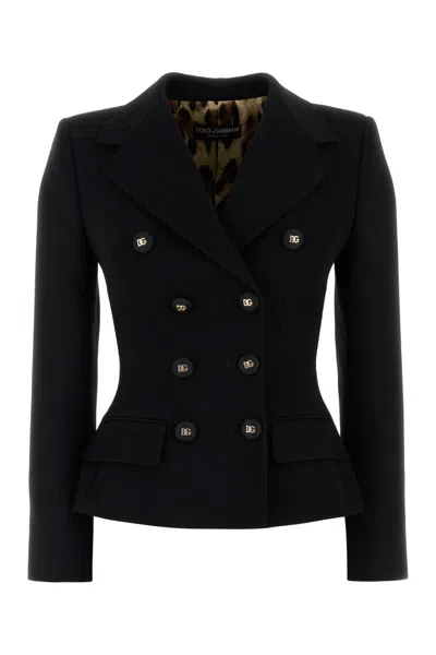 DOLCE & GABBANA DOLCE & GABBANA WOMEN BLACK WOOL BLAZER