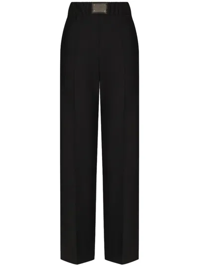 Dolce & Gabbana Women Black Wool Flared Trousers