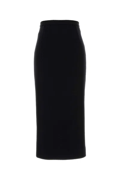 Dolce & Gabbana Women Black Wool Skirt