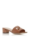 Dolce & Gabbana Women's Block Heel Slide Sandals In Light Brown
