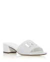 Dolce & Gabbana Dg Cutout Leather Mule Sandals In White