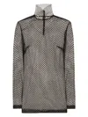 Dolce & Gabbana Sheer Mesh Sleeveless High Neck Top In Black