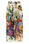 Dolce & Gabbana Flower Bouquet-print Poplin Trousers In Multi
