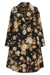 Dolce & Gabbana Embroidered Floral Pattern Coat With Long Sleeves In Black