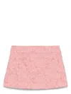 Dolce & Gabbana Embossed Floral High Waist Mini Skirt In Pink & Purple