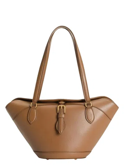 Dolce & Gabbana Leather Shoulder Bag In Brown