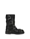 Dolce & Gabbana Leather Boot With Buckles In Animal Print