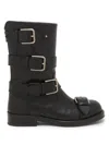 Dolce & Gabbana Black Leather Boots With Straps In Black