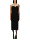 Dolce & Gabbana Women Viscose Blend Dress With Bra Detail In Black