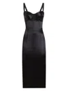 Dolce & Gabbana Jersey Midi Dress With Corset-style Bra Top In Black